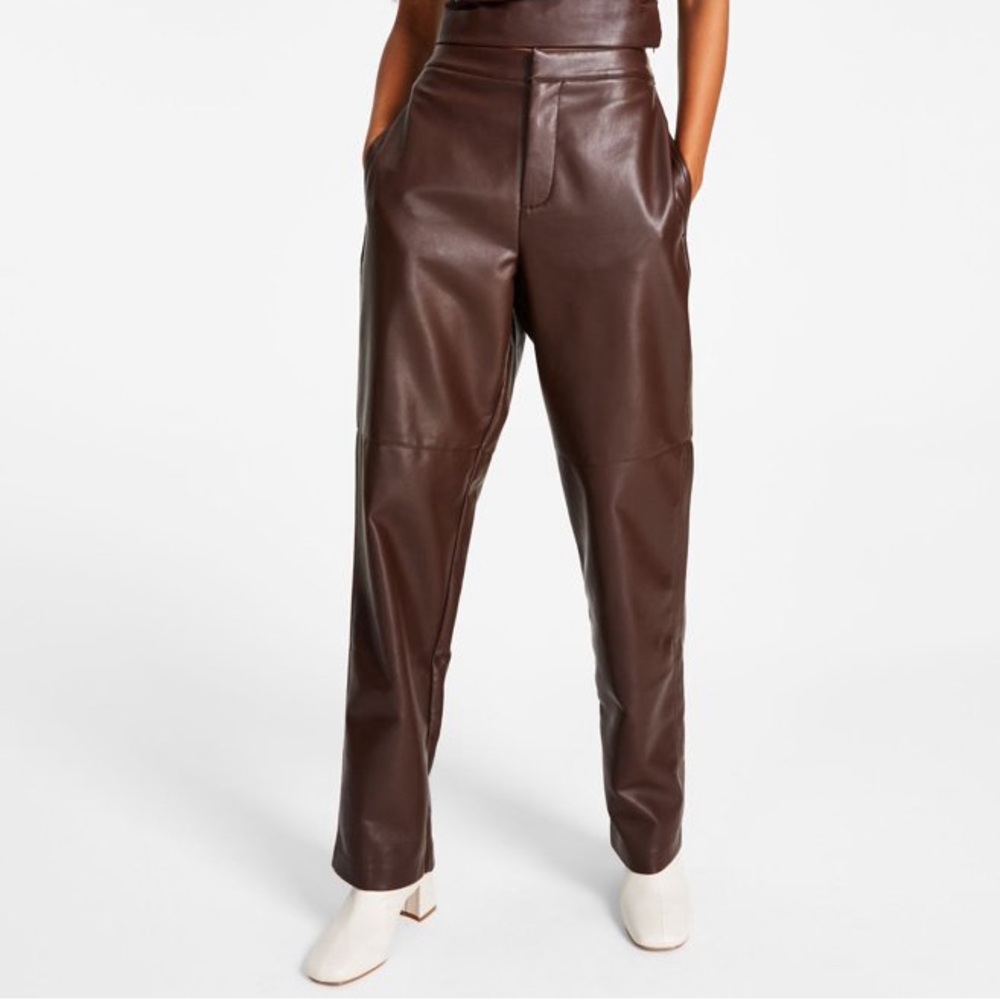 LEYDEN Large Seamed Straight-Leg Elastic Back Pants